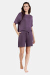 Amante Viscose Sleep Shorts - Vintage Violet — thumbnail 4